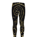 Gold And Black Scorpio Sign Print Men's leggings