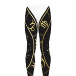 Gold And Black Scorpio Sign Print Men's leggings