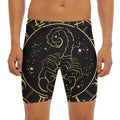 Gold And Black Scorpio Sign Print Men's Long Boxer Briefs
