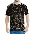 Gold And Black Scorpio Sign Print Men's Polo Shirt