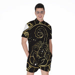 Gold And Black Scorpio Sign Print Men's Rompers