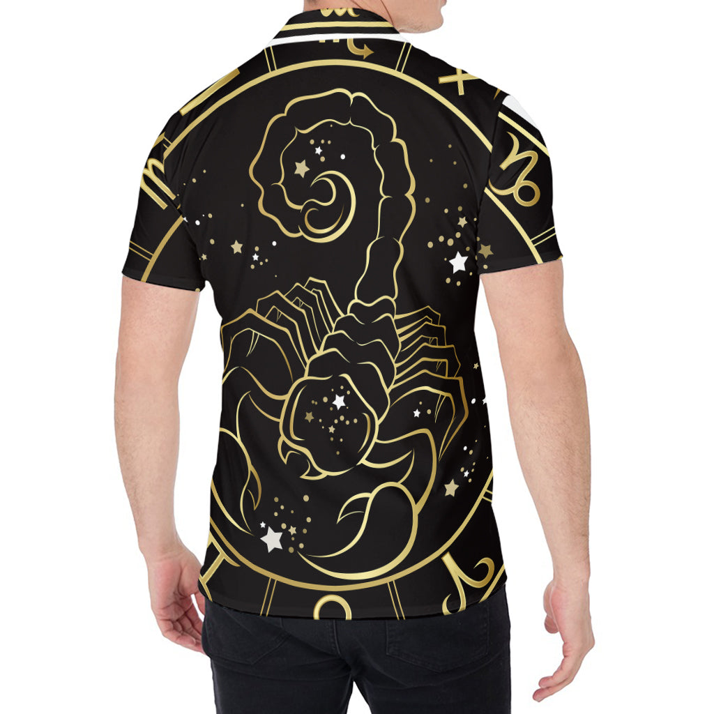 Gold And Black Scorpio Sign Print Men's Shirt