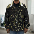 Gold And Black Scorpio Sign Print Men's Shirt Jacket