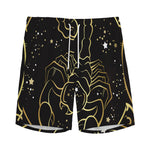 Gold And Black Scorpio Sign Print Men's Sports Shorts