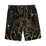 Gold And Black Scorpio Sign Print Men's Sports Shorts