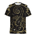 Gold And Black Scorpio Sign Print Men's Athletic T-Shirt