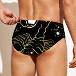 Gold And Black Scorpio Sign Print Men's Swim Briefs