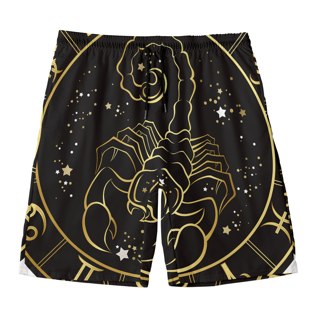 Gold And Black Scorpio Sign Print Men's Swim Trunks