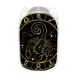 Gold And Black Scorpio Sign Print Mesh Laundry Hamper