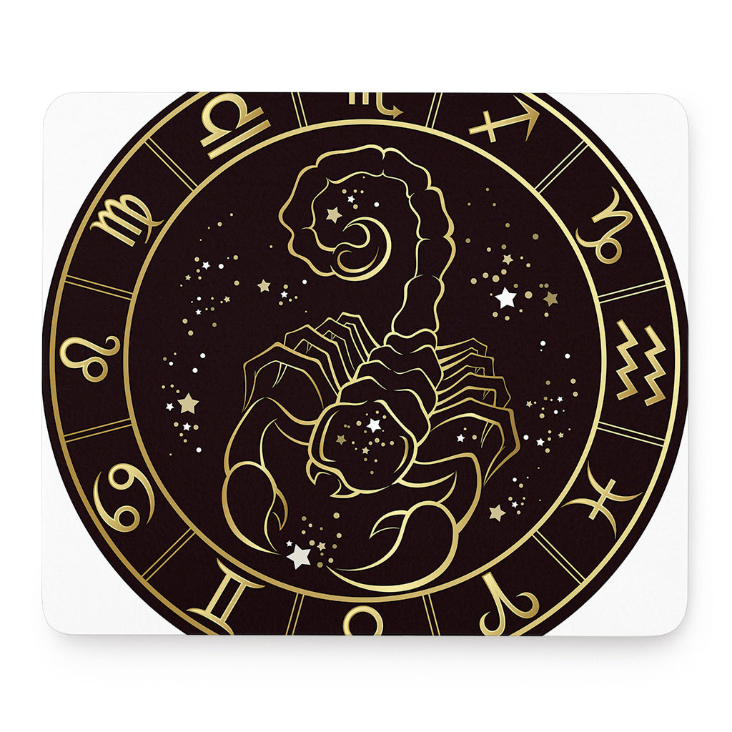 Gold And Black Scorpio Sign Print Mouse Pad