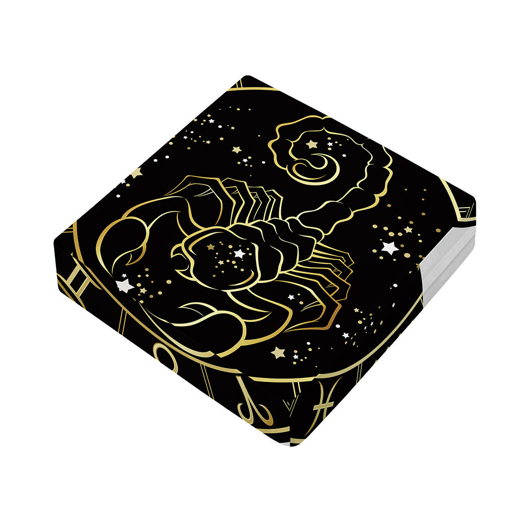 Gold And Black Scorpio Sign Print Outdoor Seat Cushion Cover