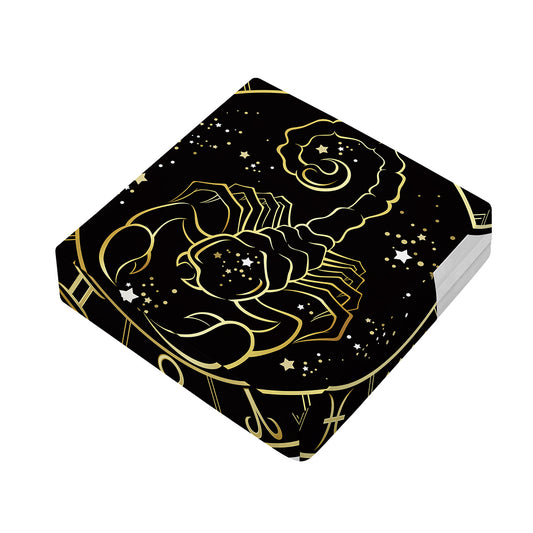 Gold And Black Scorpio Sign Print Outdoor Seat Cushion Cover