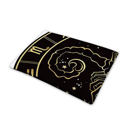 Gold And Black Scorpio Sign Print Pet Cooling Mat Cover