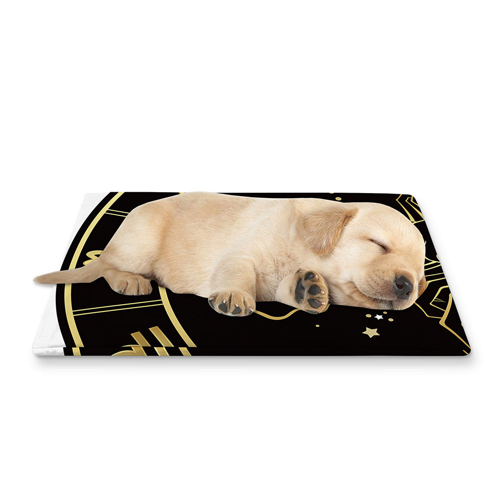 Gold And Black Scorpio Sign Print Pet Cooling Mat Cover