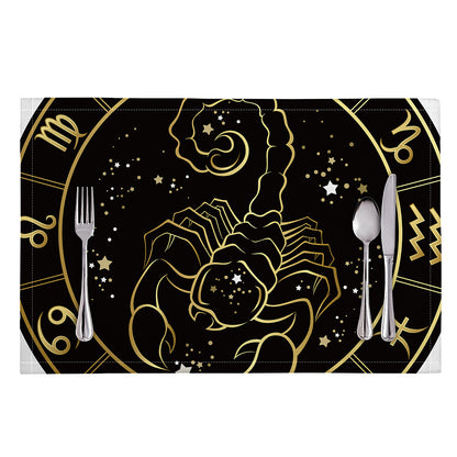 Gold And Black Scorpio Sign Print Placemat