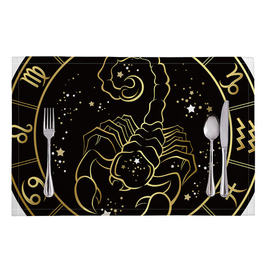 Gold And Black Scorpio Sign Print Placemat