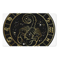 Gold And Black Scorpio Sign Print Polyester Doormat