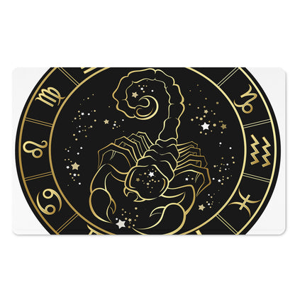 Gold And Black Scorpio Sign Print Polyester Doormat