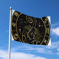 Gold And Black Scorpio Sign Print Polyester Flag
