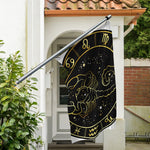 Gold And Black Scorpio Sign Print Polyester Flag