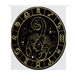 Gold And Black Scorpio Sign Print Polyester Shower Curtain