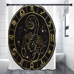 Gold And Black Scorpio Sign Print Premium Shower Curtain
