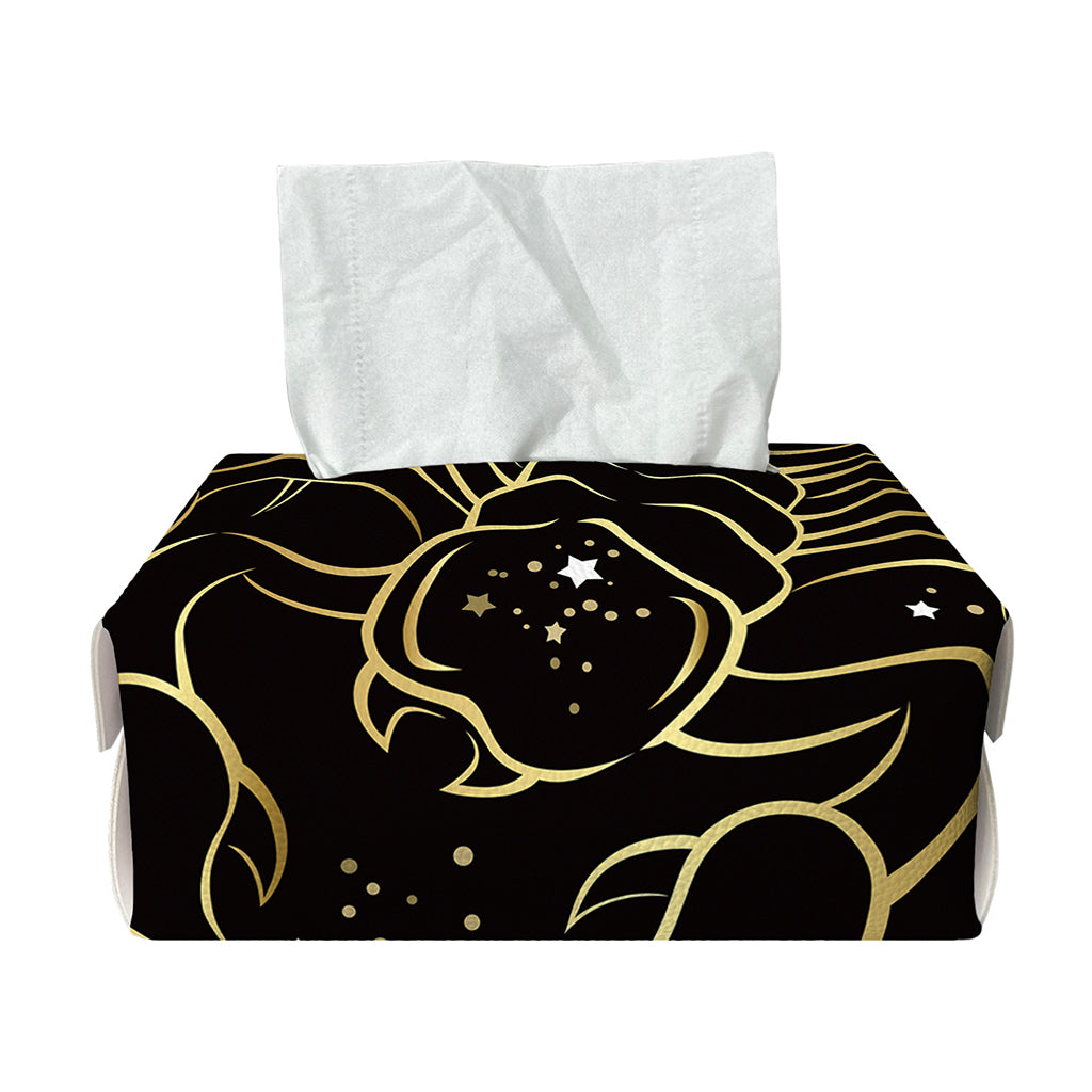 Gold And Black Scorpio Sign Print Rectangle Tissue Box Cover