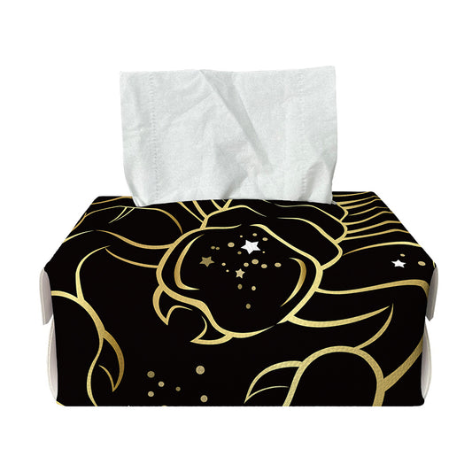 Gold And Black Scorpio Sign Print Rectangle Tissue Box Cover