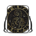 Gold And Black Scorpio Sign Print Rectangular Crossbody Bag