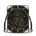 Gold And Black Scorpio Sign Print Rectangular Crossbody Bag