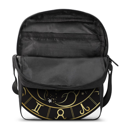 Gold And Black Scorpio Sign Print Rectangular Crossbody Bag