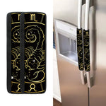 Gold And Black Scorpio Sign Print Refrigerator Handle Covers