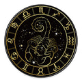 Gold And Black Scorpio Sign Print Round Floor Mat