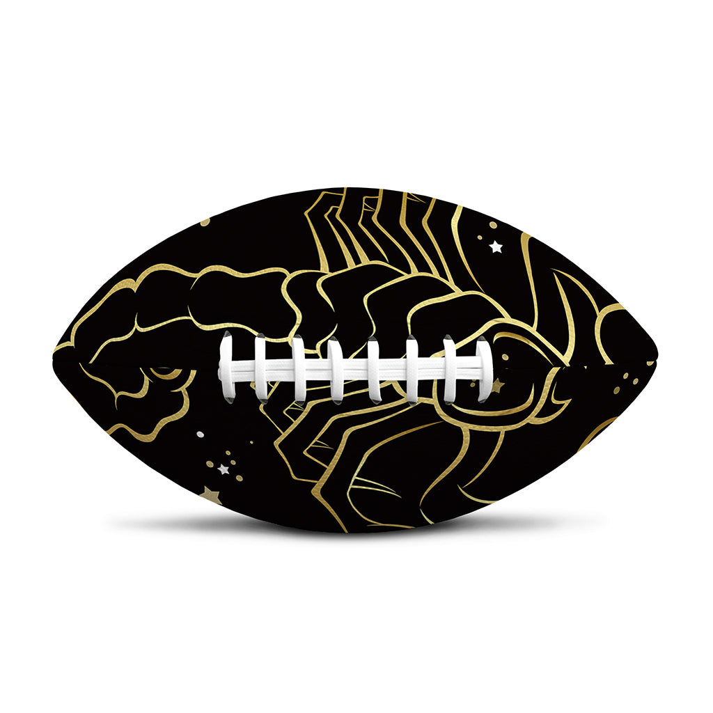 Gold And Black Scorpio Sign Print Rugby Ball