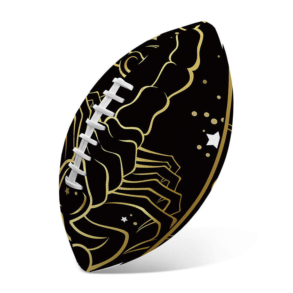 Gold And Black Scorpio Sign Print Rugby Ball
