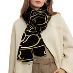 Gold And Black Scorpio Sign Print Scarf