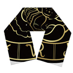 Gold And Black Scorpio Sign Print Scarf