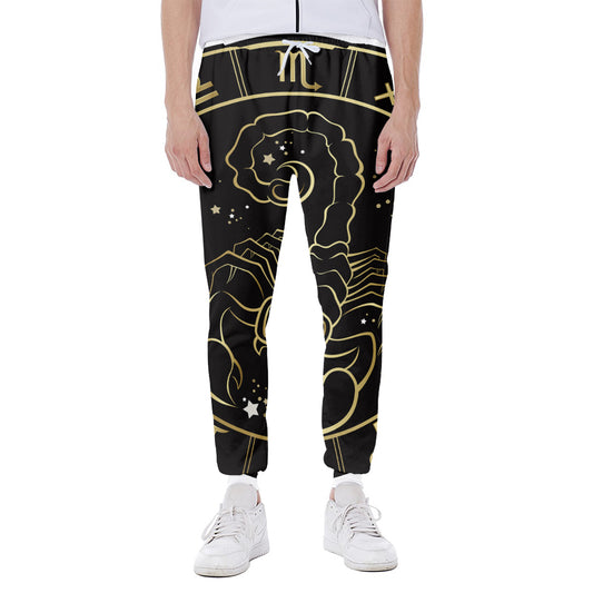 Gold And Black Scorpio Sign Print Scuba Joggers