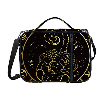 Gold And Black Scorpio Sign Print Shoulder Strap Bible Bag