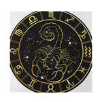 Gold And Black Scorpio Sign Print Silk Bandana