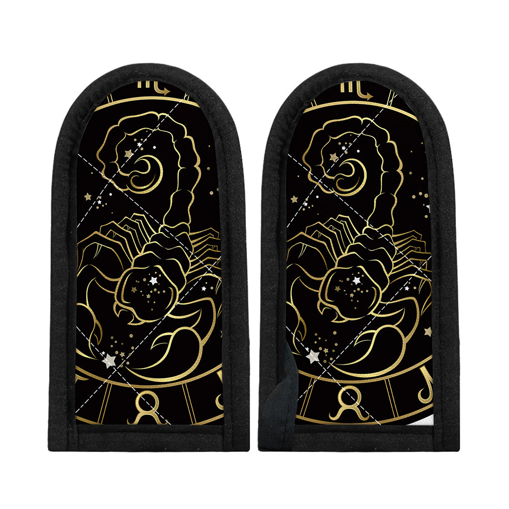 Gold And Black Scorpio Sign Print Skillet Handle Cover
