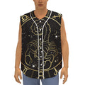 Gold And Black Scorpio Sign Print Sleeveless Baseball Jersey