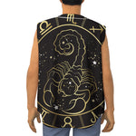 Gold And Black Scorpio Sign Print Sleeveless Baseball Jersey