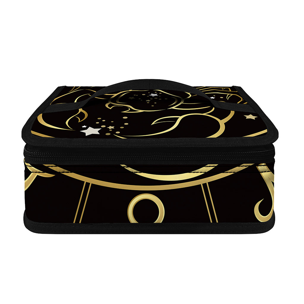 Gold And Black Scorpio Sign Print Small Lunch Bag