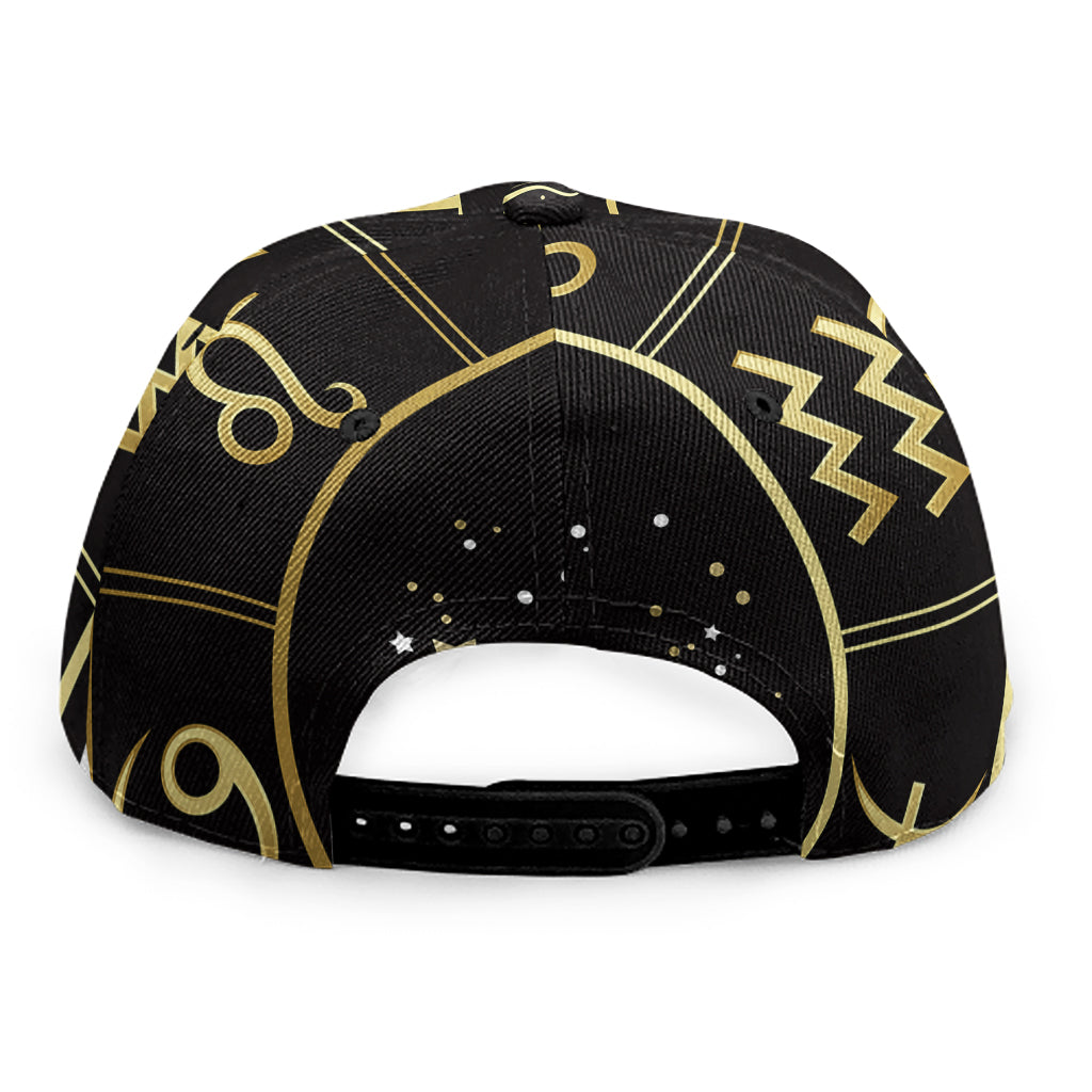 Gold And Black Scorpio Sign Print Snapback Cap