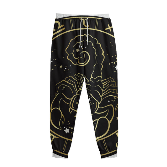 Gold And Black Scorpio Sign Print Sweatpants