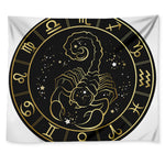Gold And Black Scorpio Sign Print Tapestry