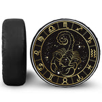 Gold And Black Scorpio Sign Print Tire Cover