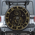 Gold And Black Scorpio Sign Print Tire Cover With Camera Hole
