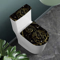 Gold And Black Scorpio Sign Print Toilet Lid And Tank Cover Set
